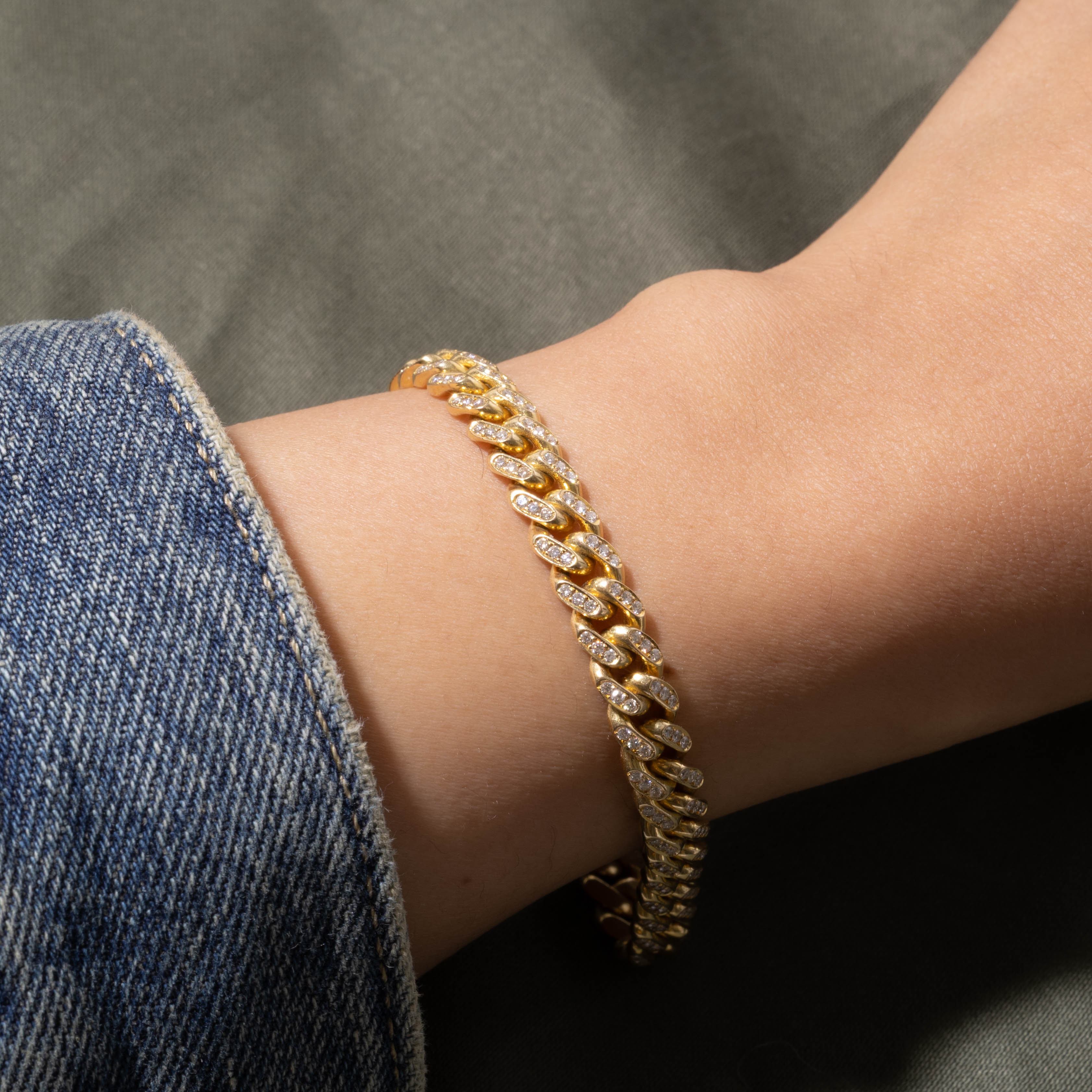 'IF & Co.' 18k Pave Set Diamond Cuban Link Bracelet | 0.55ctw | 7mm | 7"