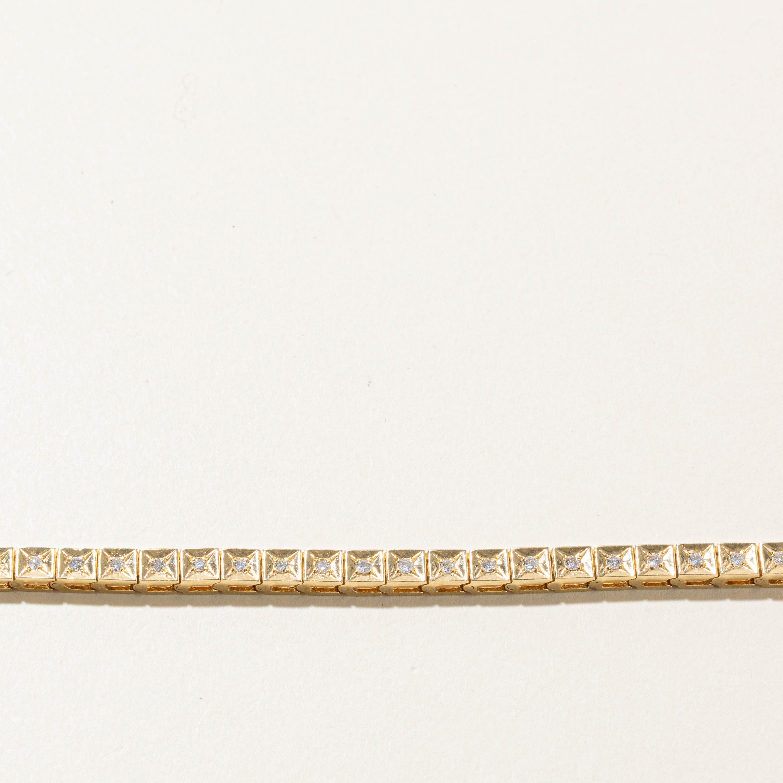 14k Star Set Diamond Geometric Tennis Bracelet | 0.60ctw | 7.5"