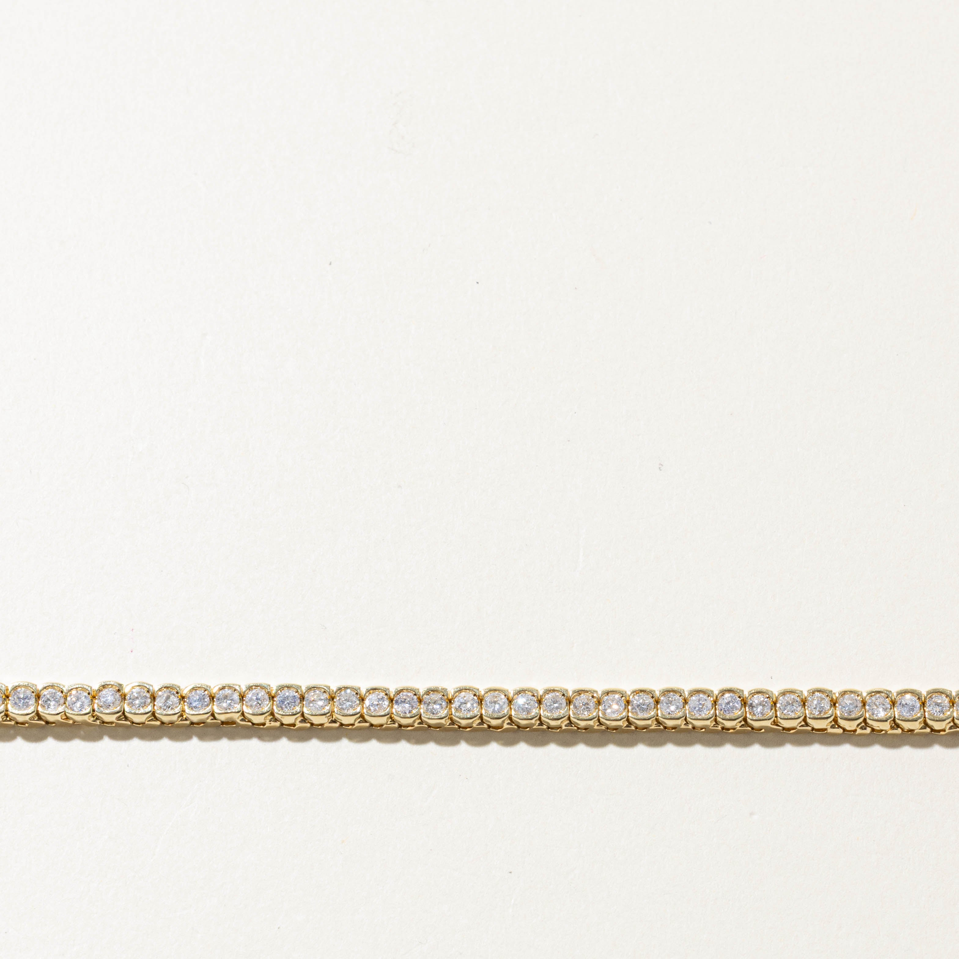 14k Semi Bezel Set Diamond Tennis Bracelet | 3.10ctw | 7.5"