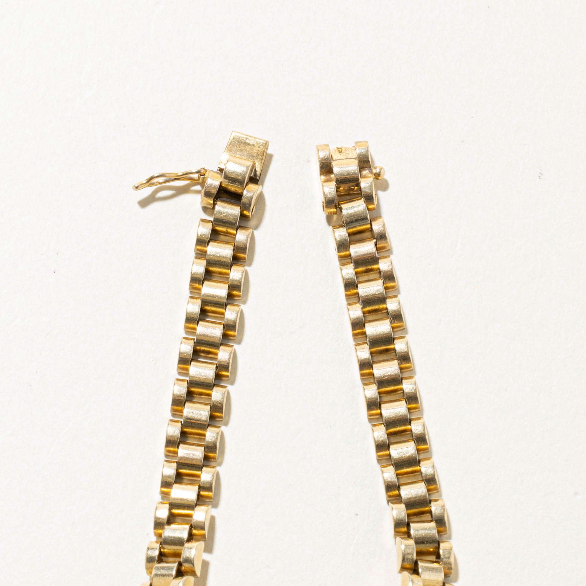 14k Bezel Set Diamond Watch Strap Bracelet | 0.96ctw | 7"