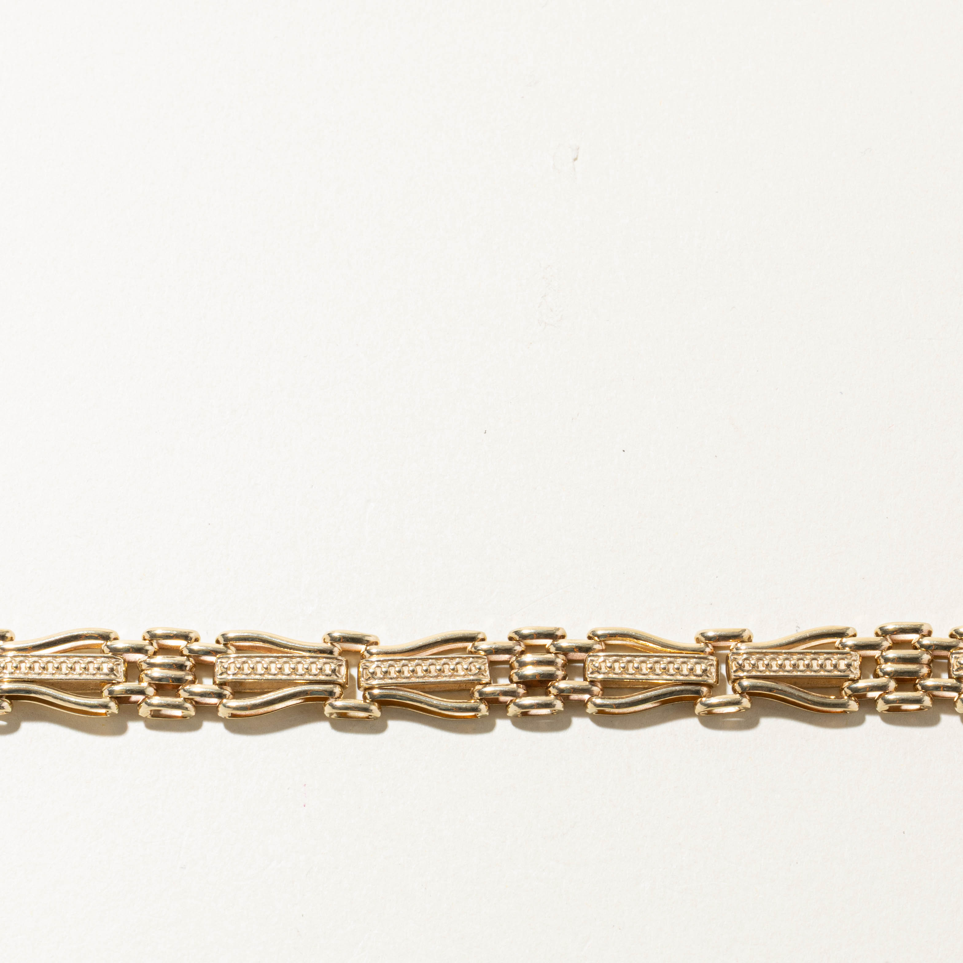 10k Diamond Accented Ornate Chain Bracelet | 0.12ctw | 10mm | 7.5"