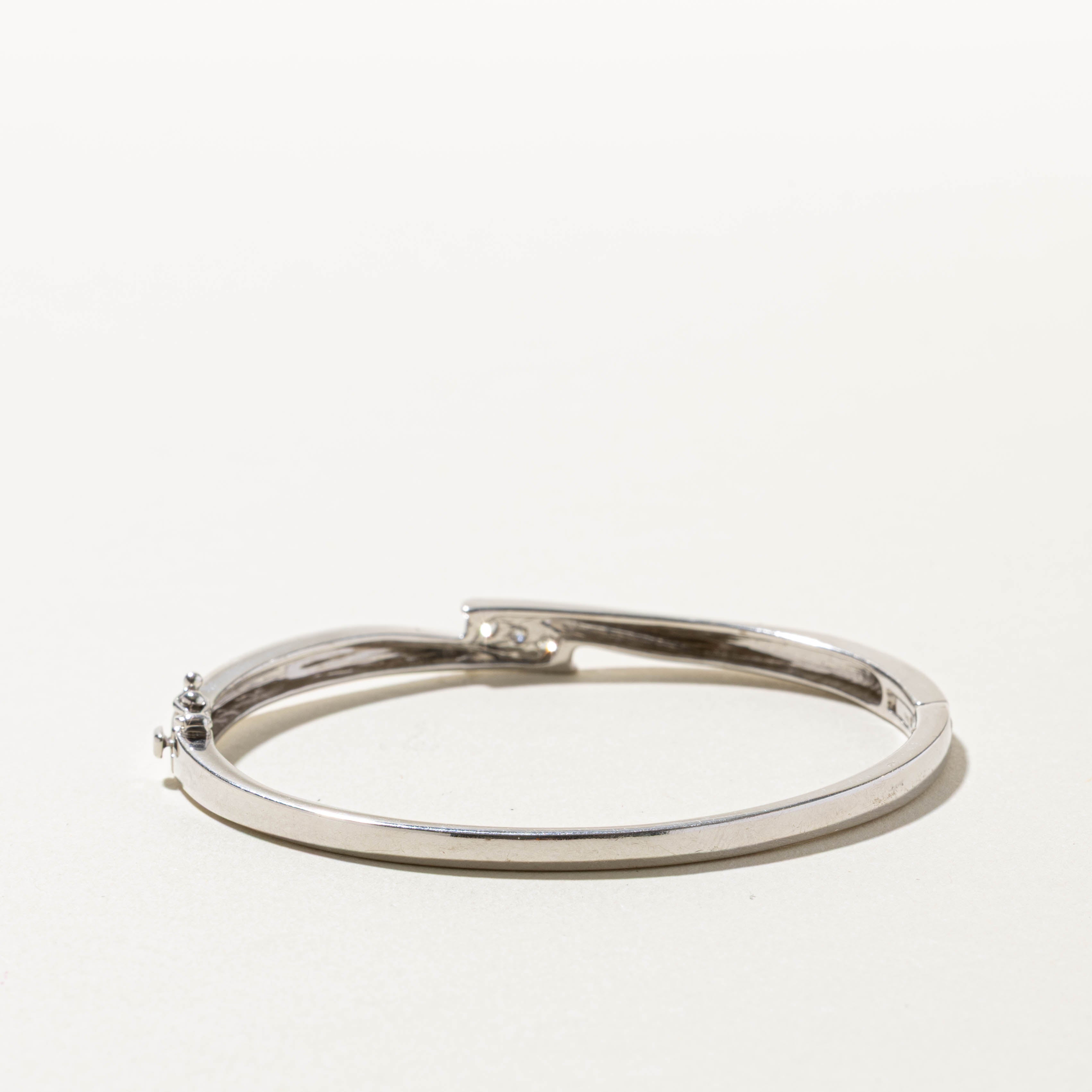 14k Three Stone Diamond Bypass Bangle | 0.25ctw | 7"