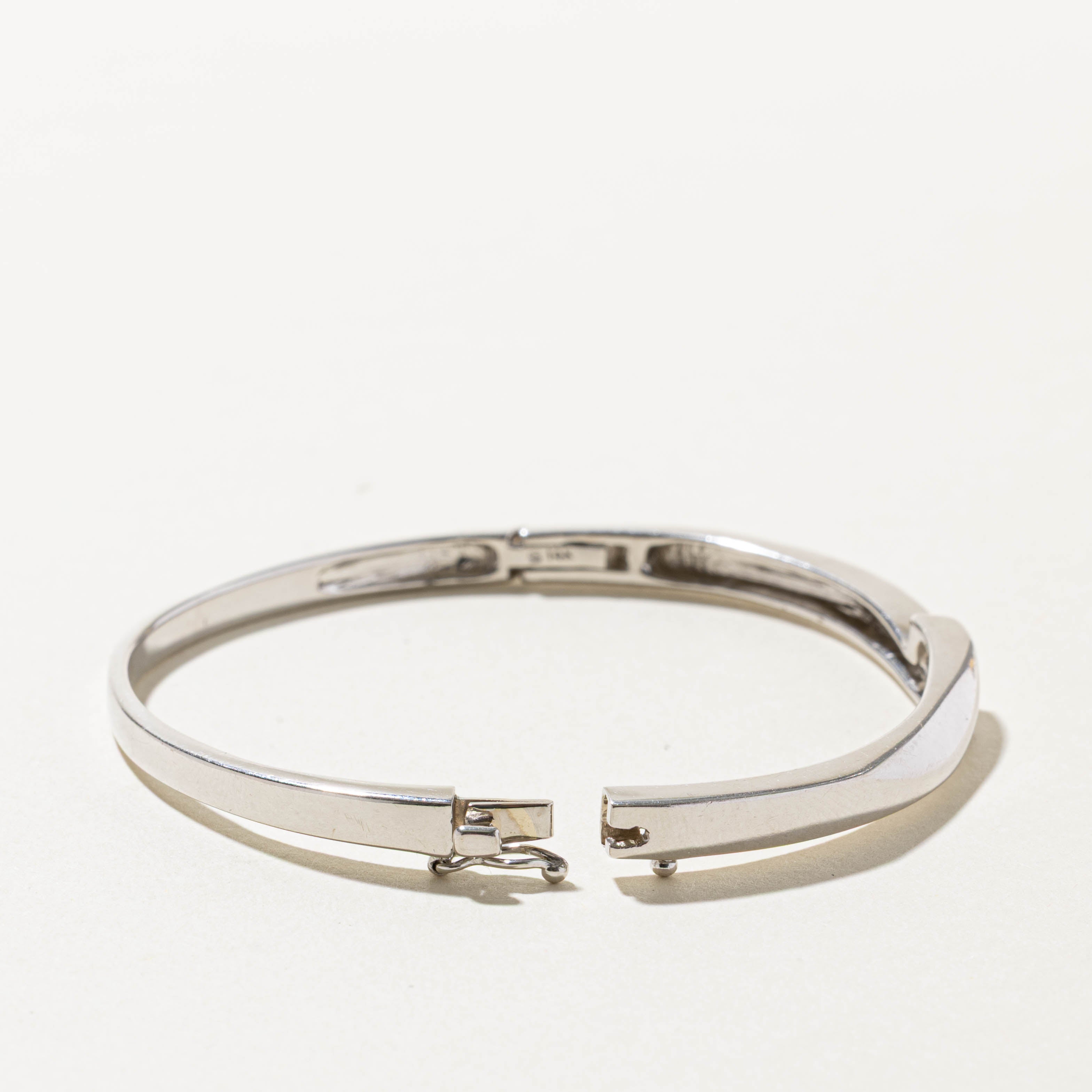 14k Three Stone Diamond Bypass Bangle | 0.25ctw | 7"