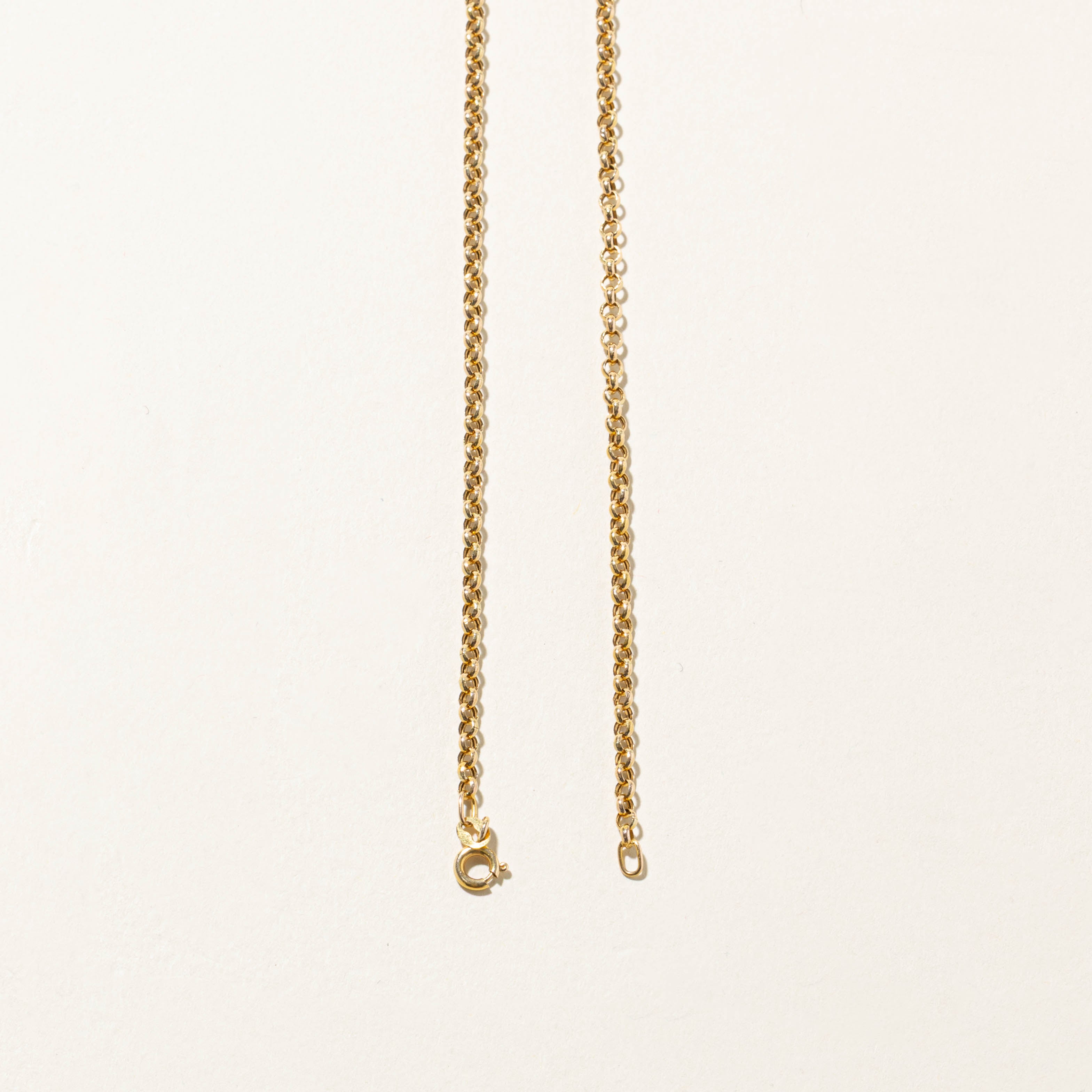 14k Solitaire Diamond Pendant Rolo Chain Necklace | 0.07ct | 8"