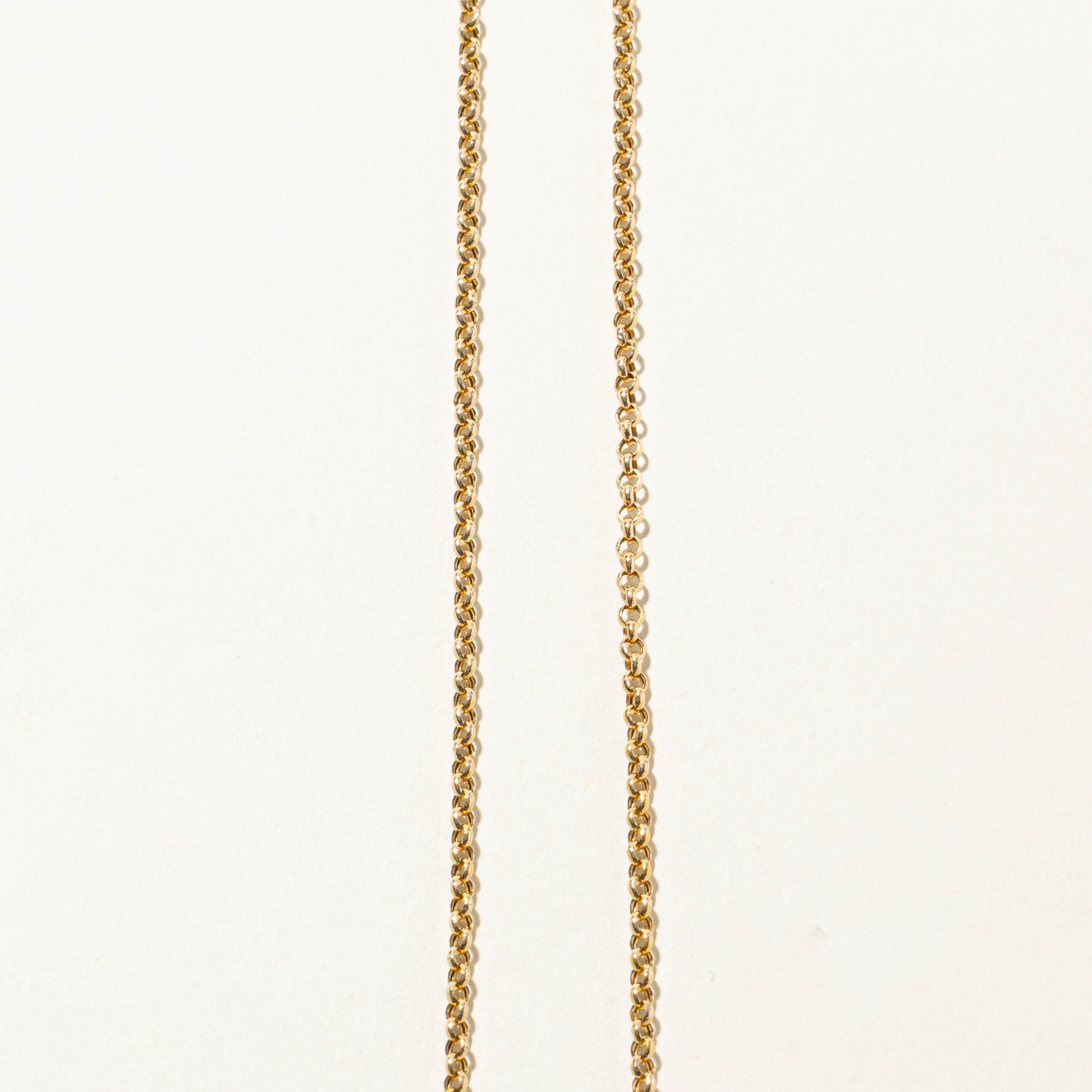 14k Solitaire Diamond Pendant Rolo Chain Necklace | 0.07ct | 8"