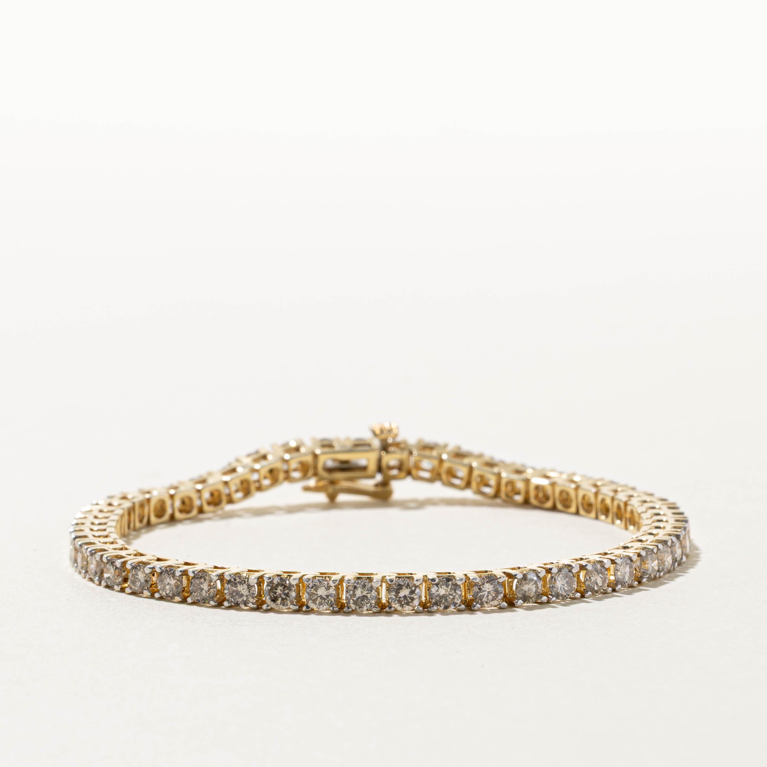 14k Eternity Diamond Tennis Bracelet | 4.50ctw I1/I2 K/L | 7"