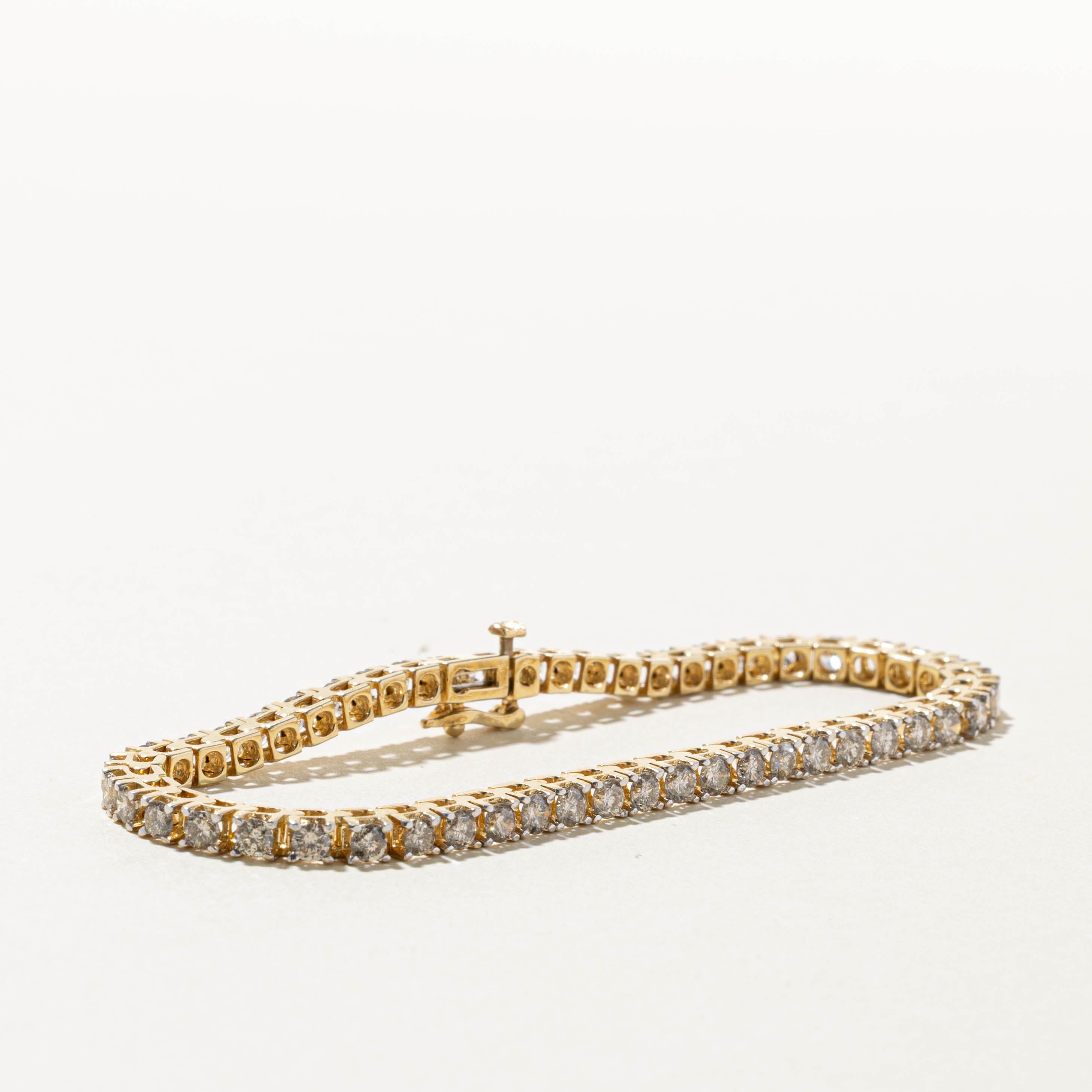 14k Eternity Diamond Tennis Bracelet | 4.50ctw I1/I2 K/L | 7"