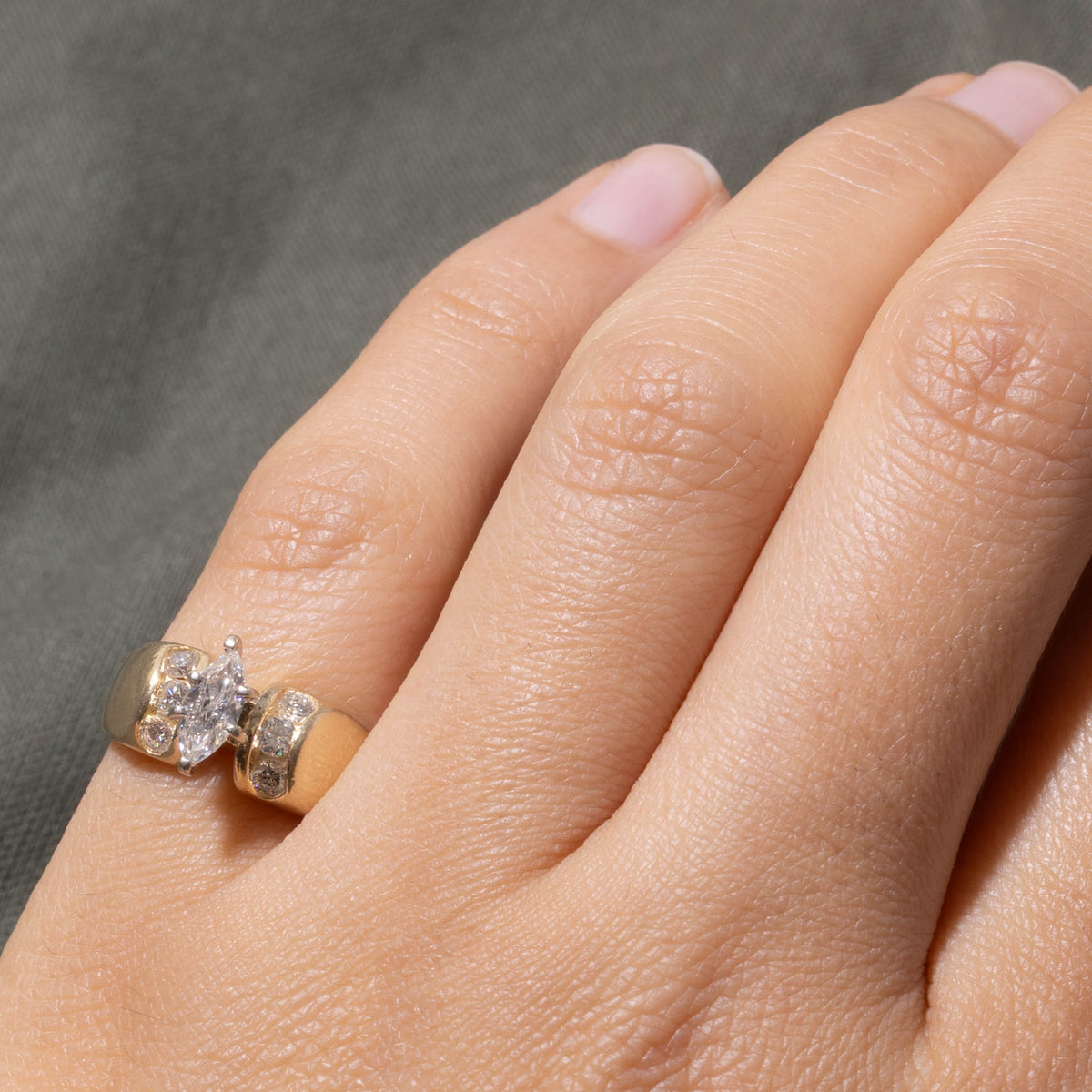 14k Marquise Cut Diamond Accented Ring | 0.52ctw | SZ 4.25