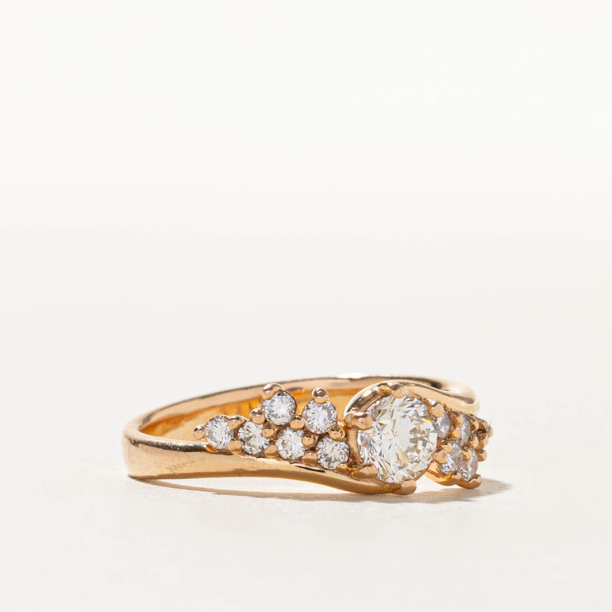 14k Diamond Accented Bypass Ring | 0.71ctw | SZ 7.5