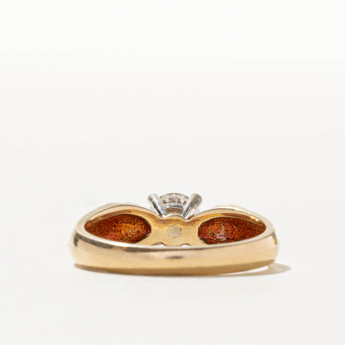 14k Solitaire Diamond Grooved Ring | 0.52ct VS2 G/H | SZ 6.25