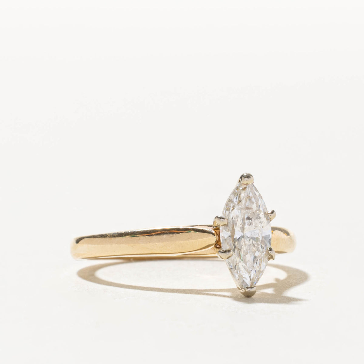 14k Solitaire Marquise Cut Diamond Ring | 1.06ct I2 H | SZ 8.5
