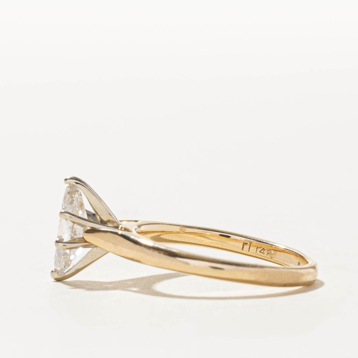 14k Solitaire Marquise Cut Diamond Ring | 1.06ct I2 H | SZ 8.5