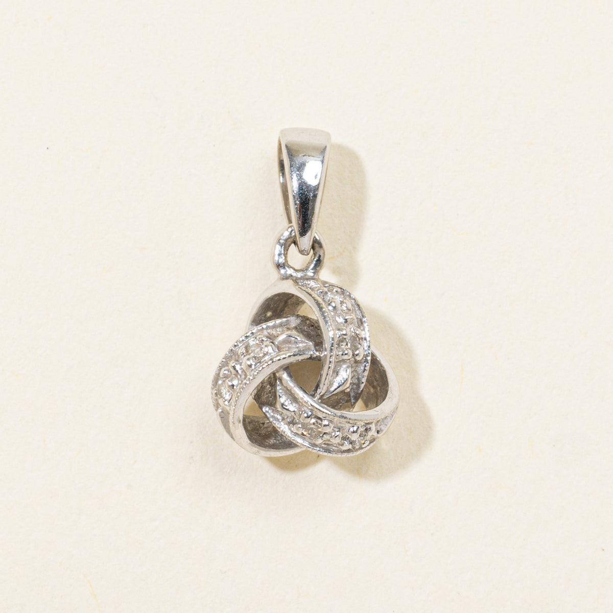 14k Diamond Accented Knot Pendant