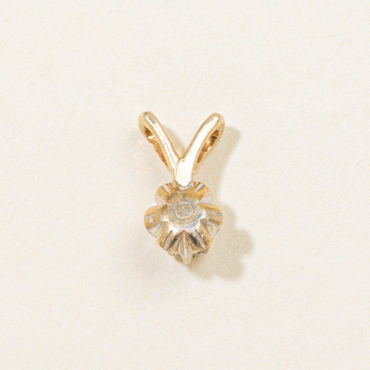 14k Belcher Set Diamond Pendant