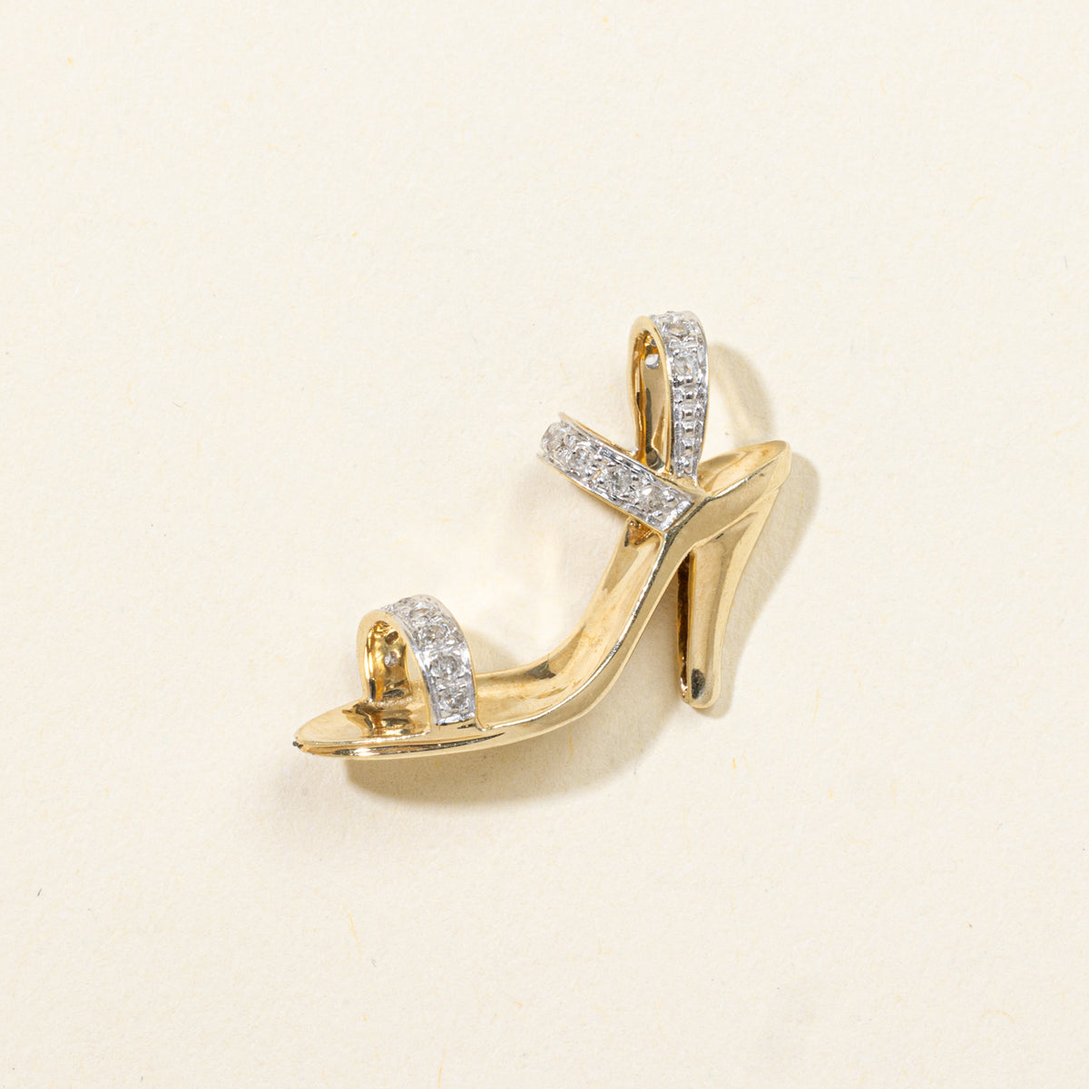 14k Diamond Accented High Heel Pendant