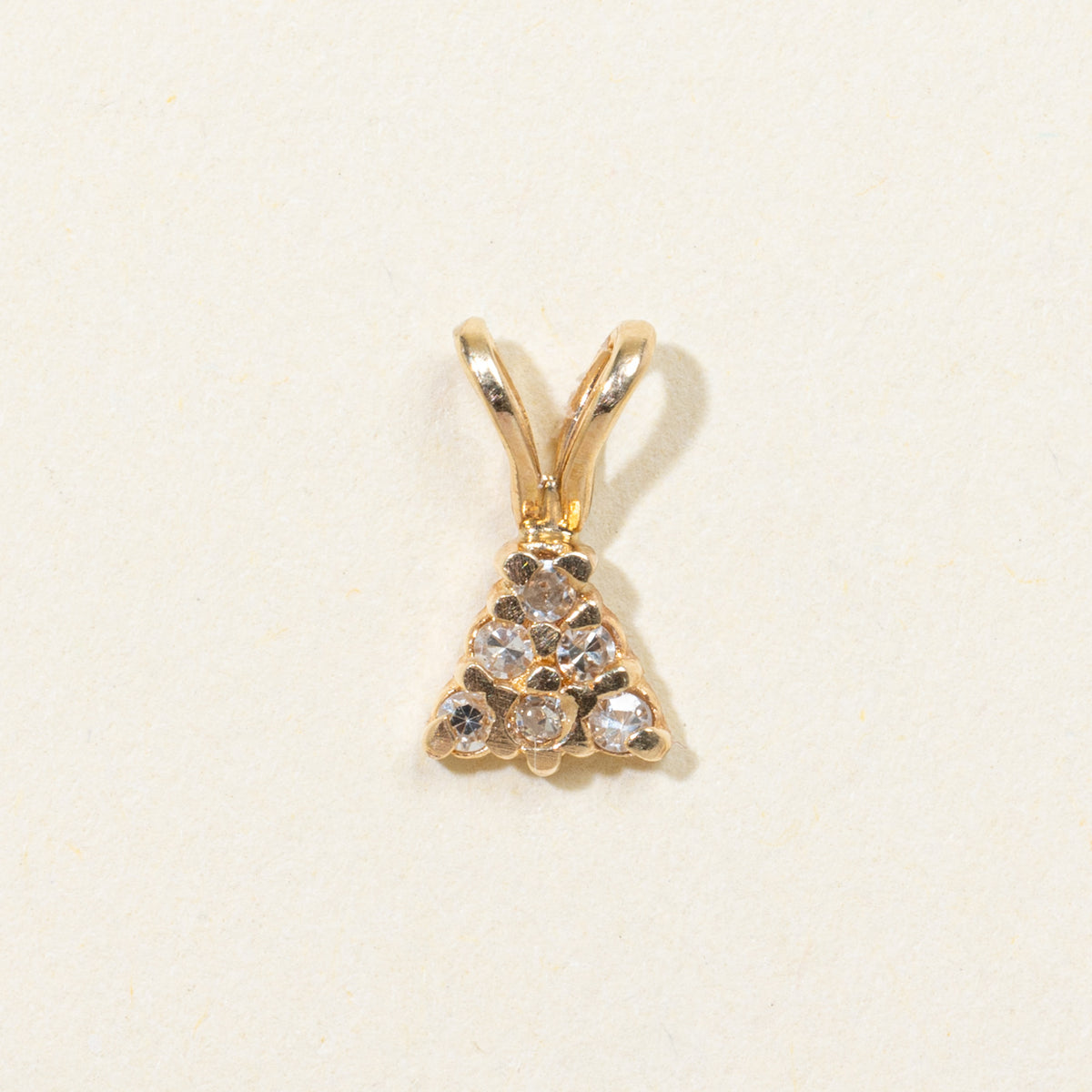 14k Diamond Cluster Triangle Pendant