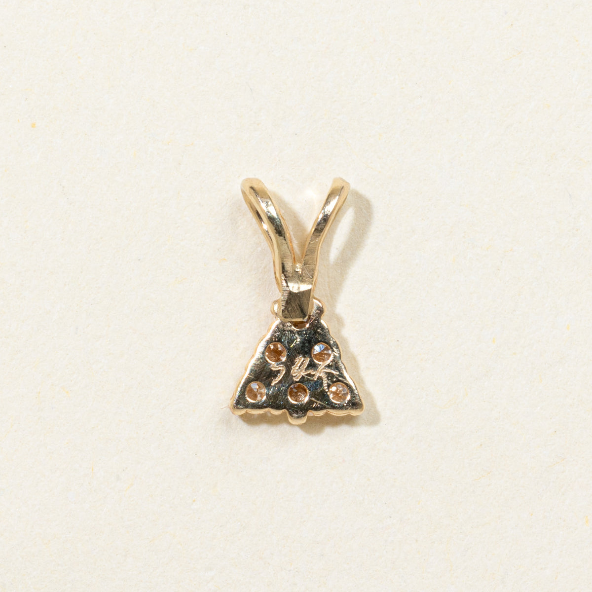 14k Diamond Cluster Triangle Pendant