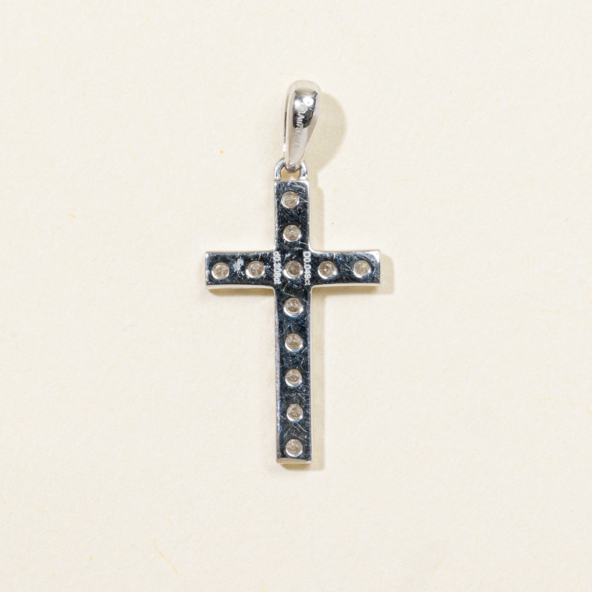 18k Pave Set Diamond Cross Pendant
