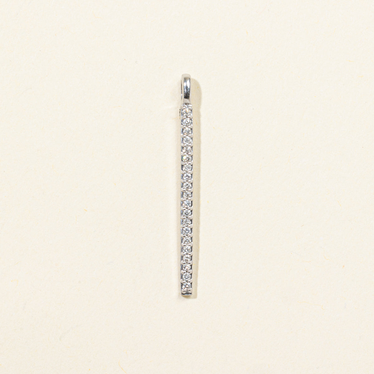 10k Pave Set Diamond Column Pendant