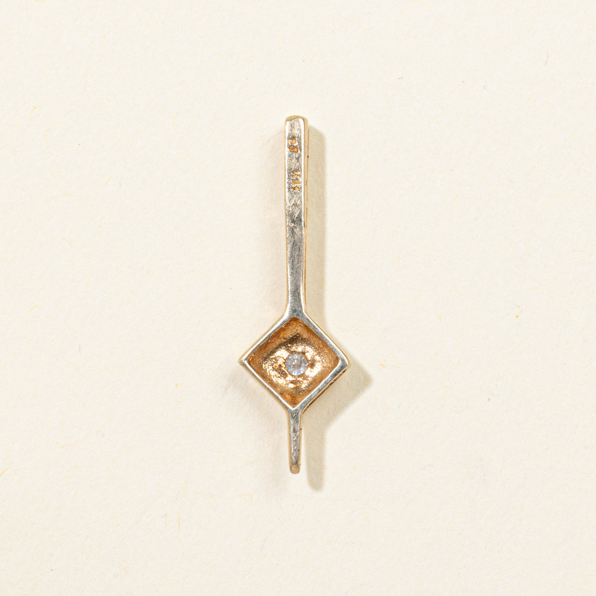 10k Diamond Geometric Drop Pendant