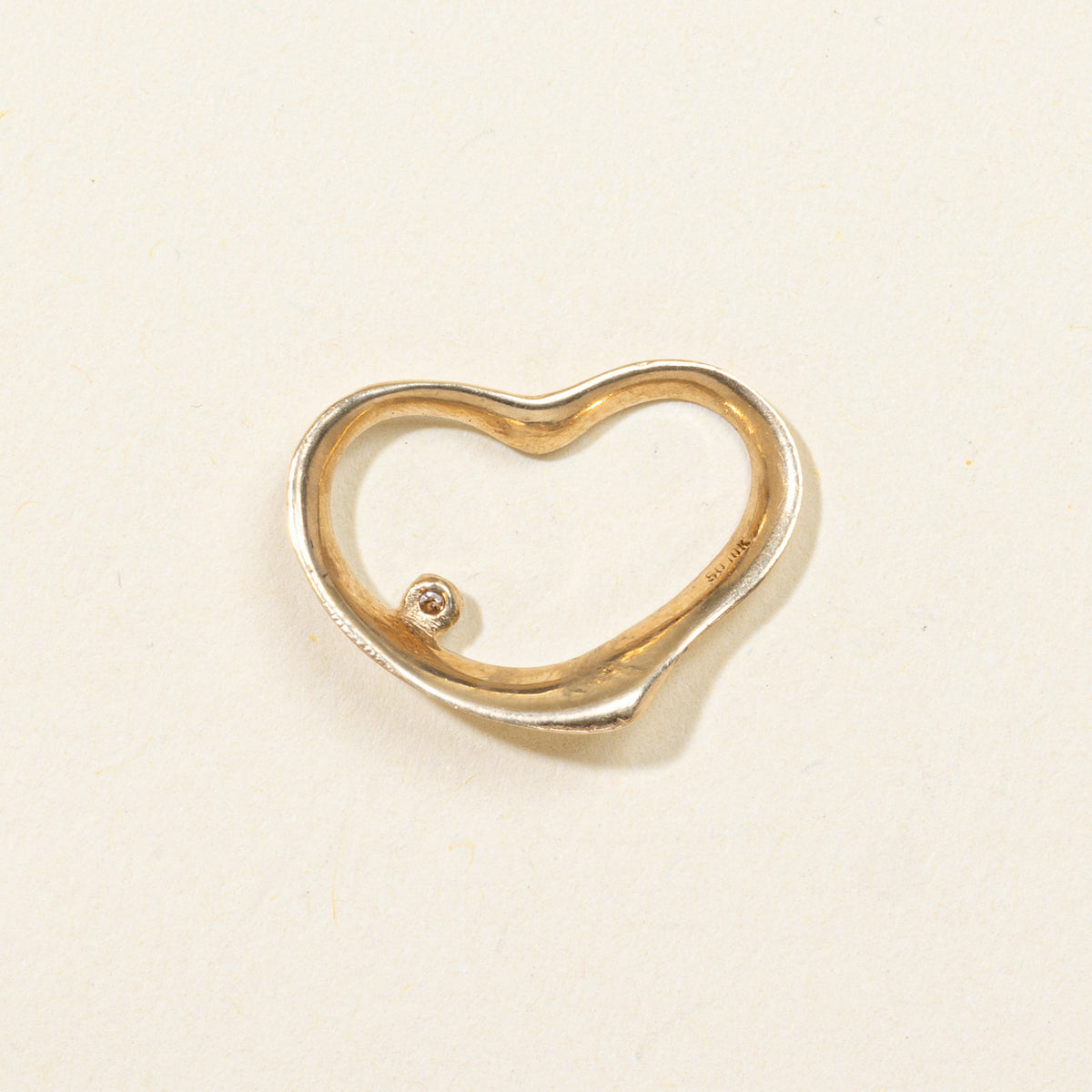 10k Diamond Open Heart Pendant