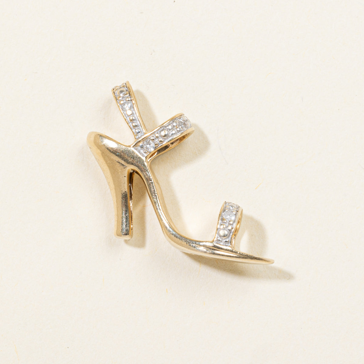 10k Diamond Accented High Heel Pendant