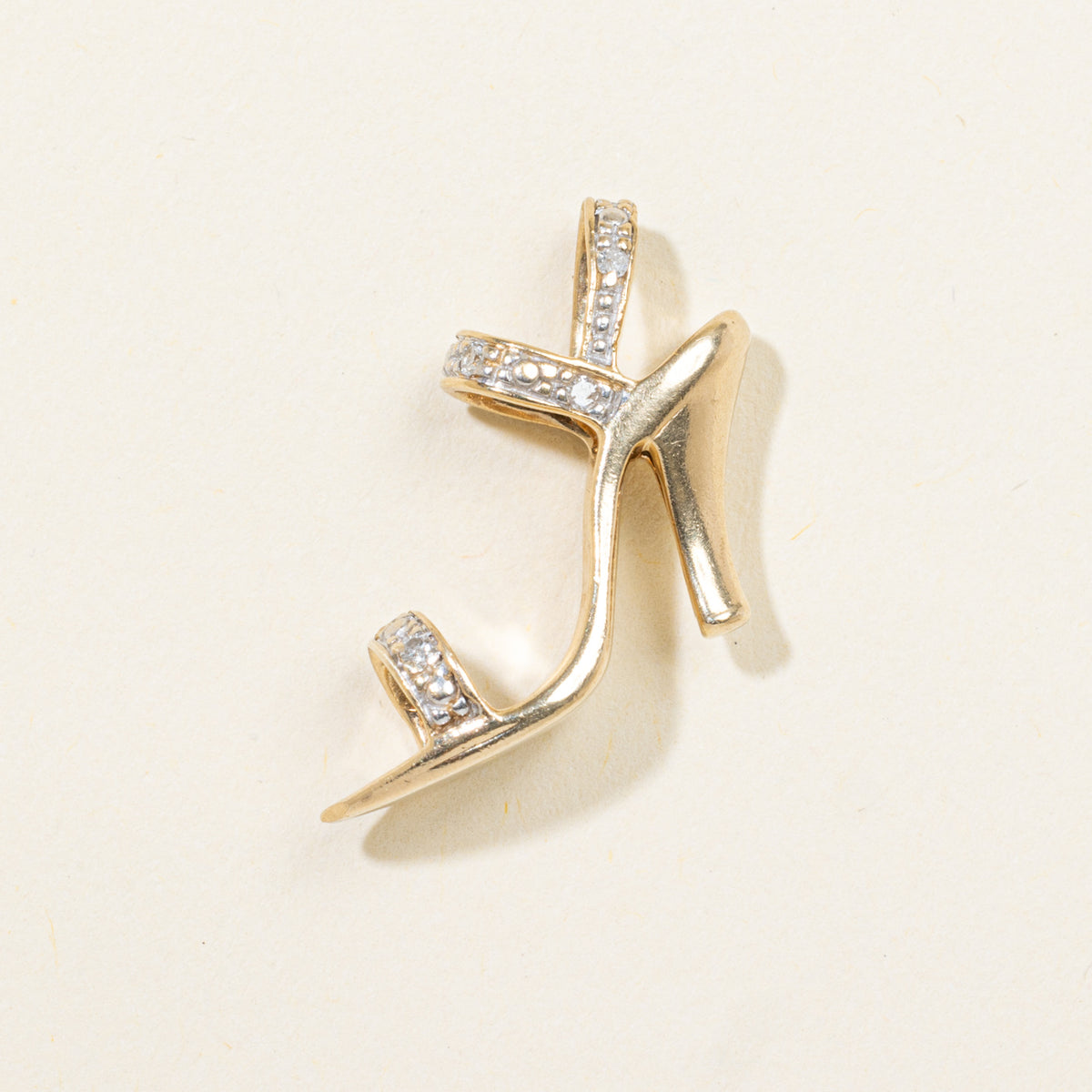 10k Diamond Accented High Heel Pendant