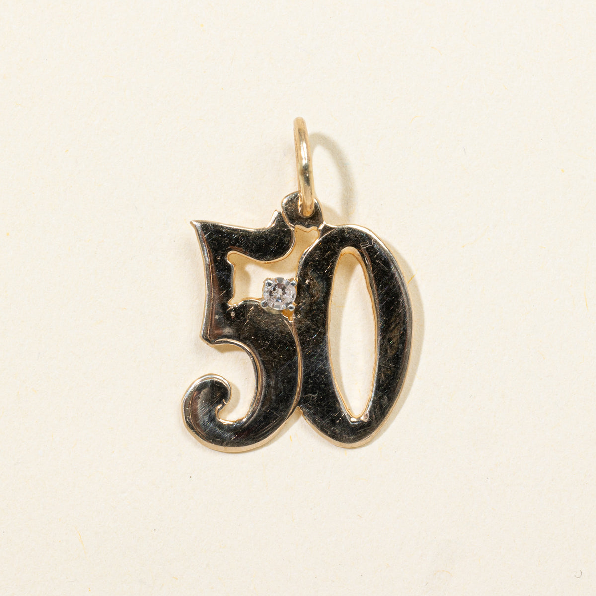 10k Diamond "50" Charm