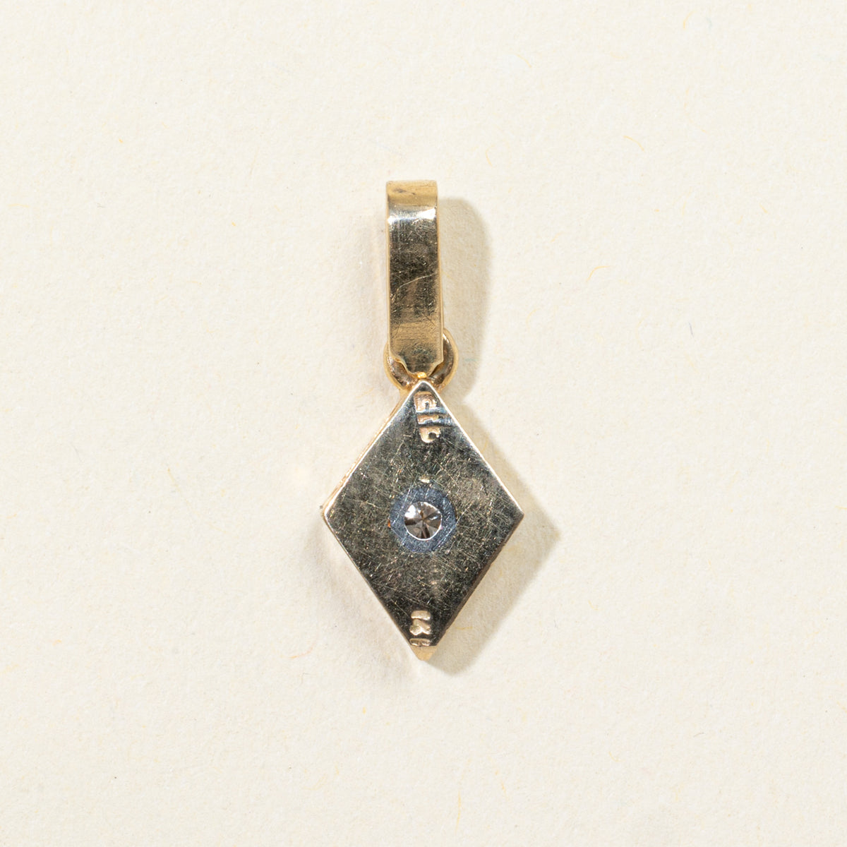 14k Diamond Rhombus Pendant