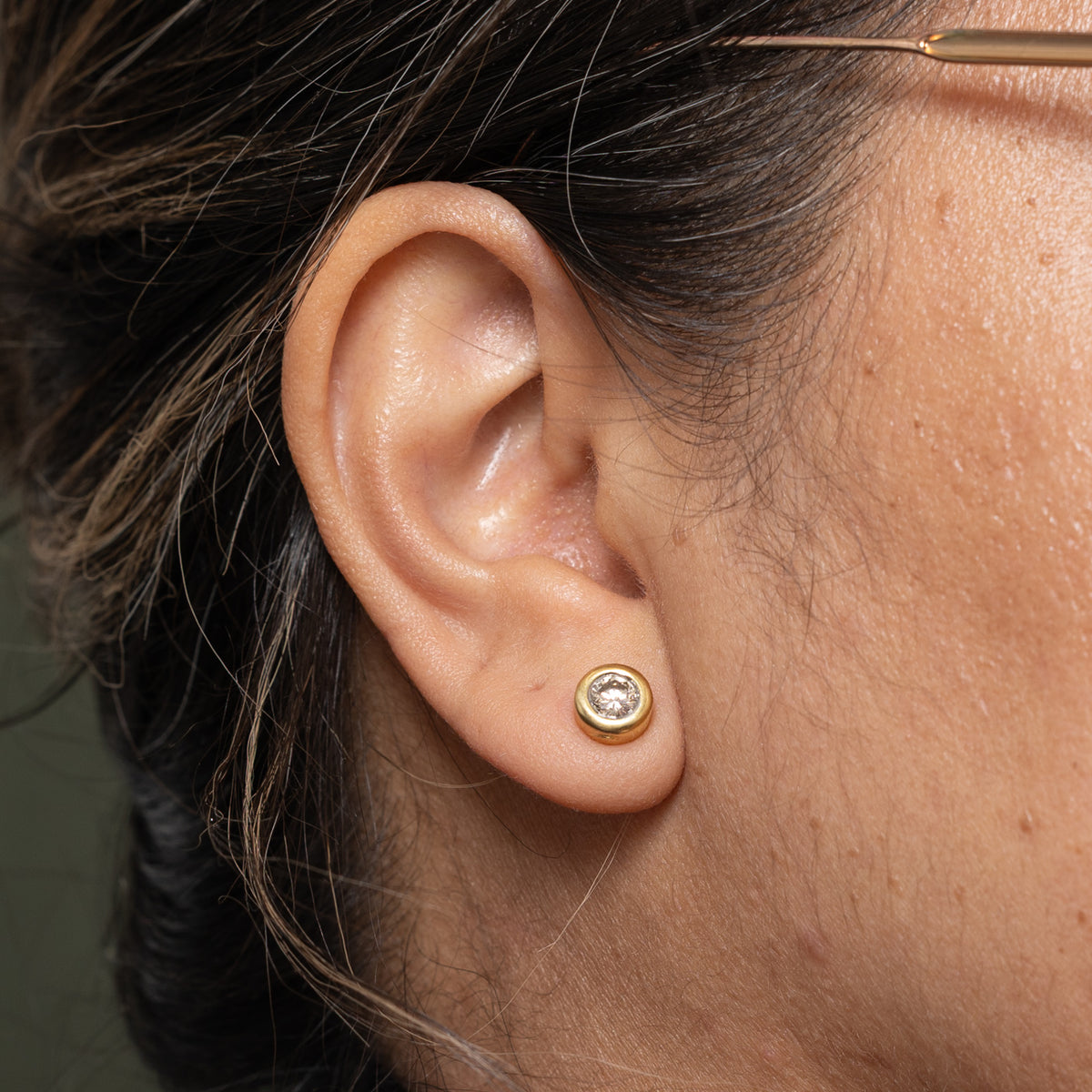 18k Bezel Set Diamond Studs | 0.60ctw I2 L/M