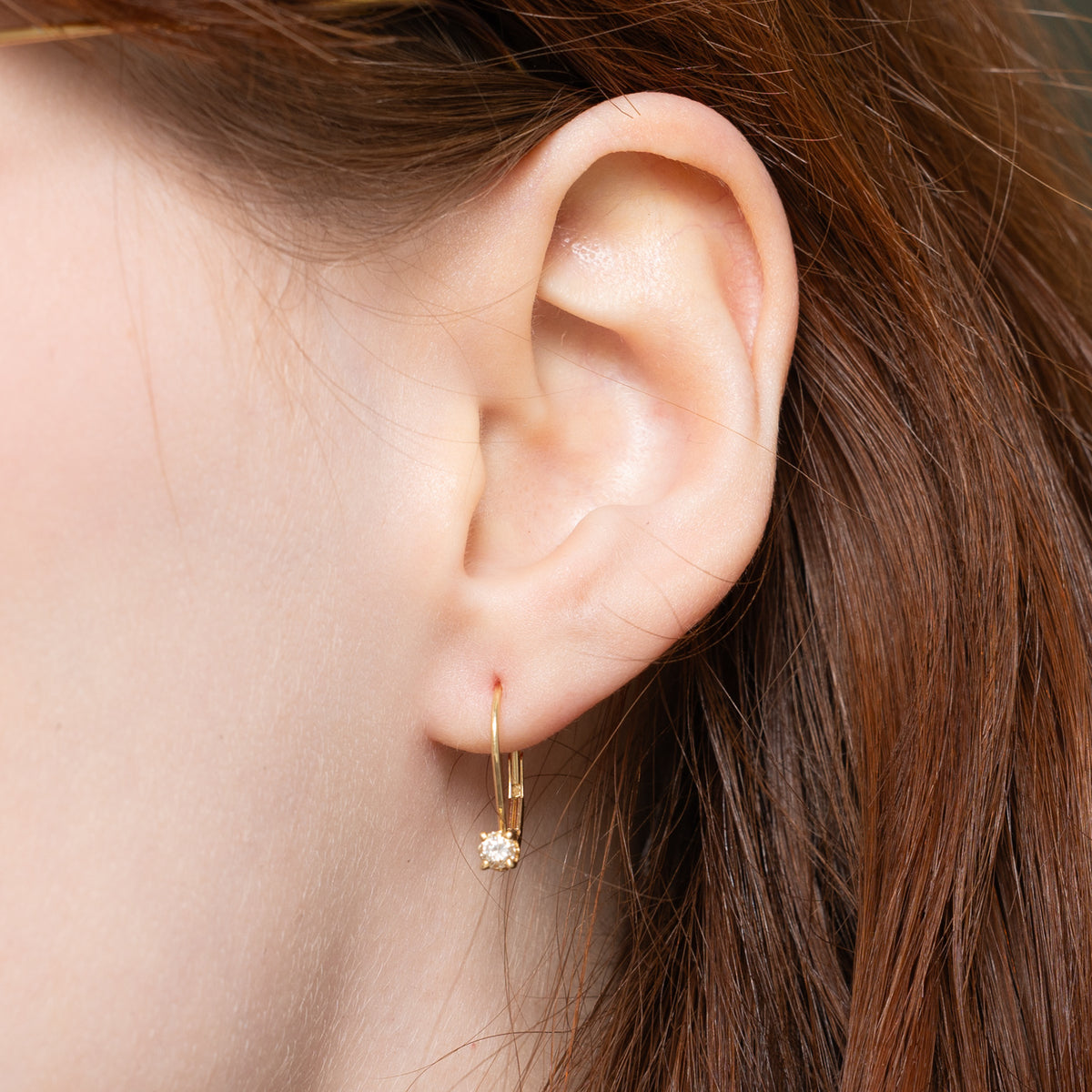 14k Single Diamond Drop Earrings | 0.25ctw
