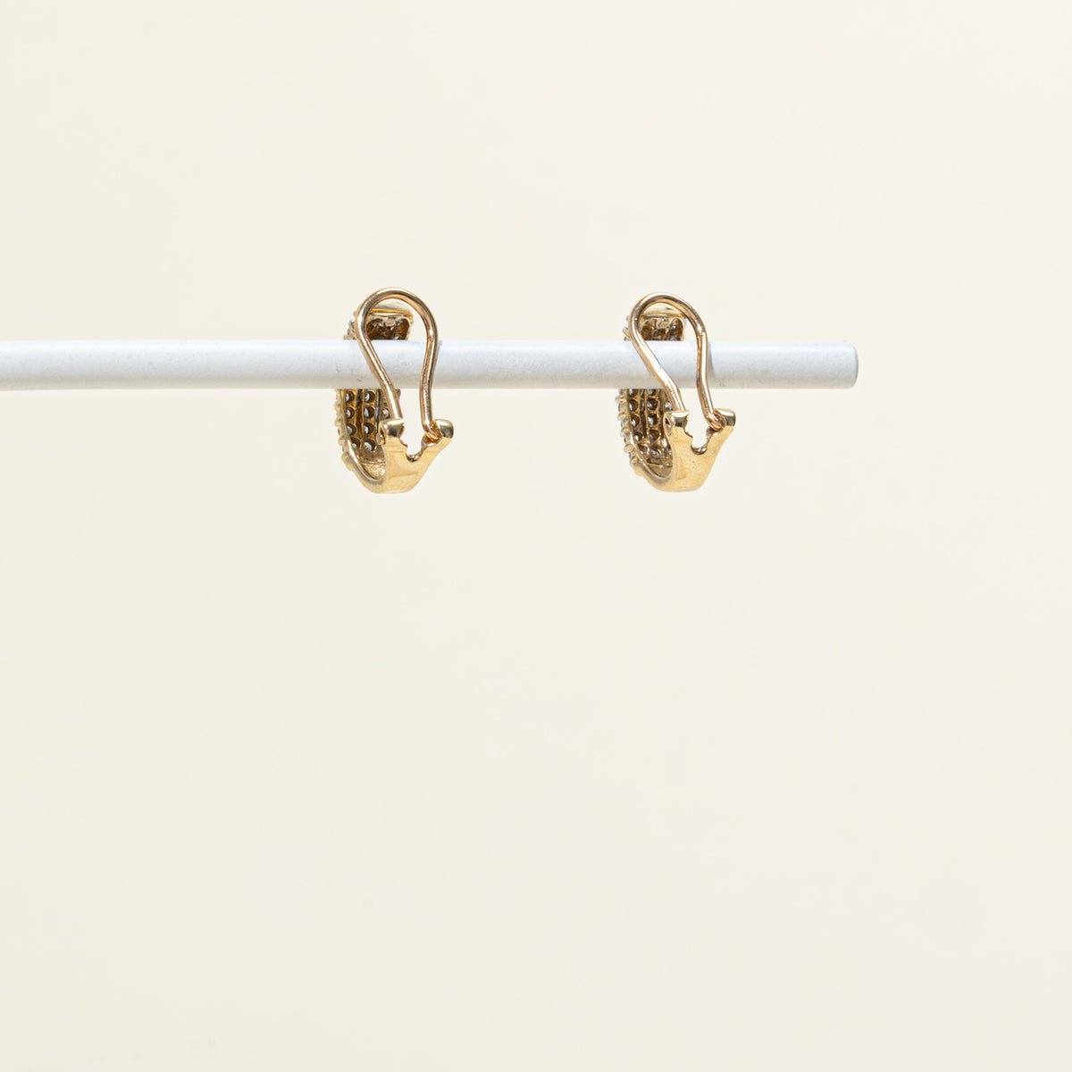 10k Multi Row Diamond Hoop Earrings | 0.37ctw
