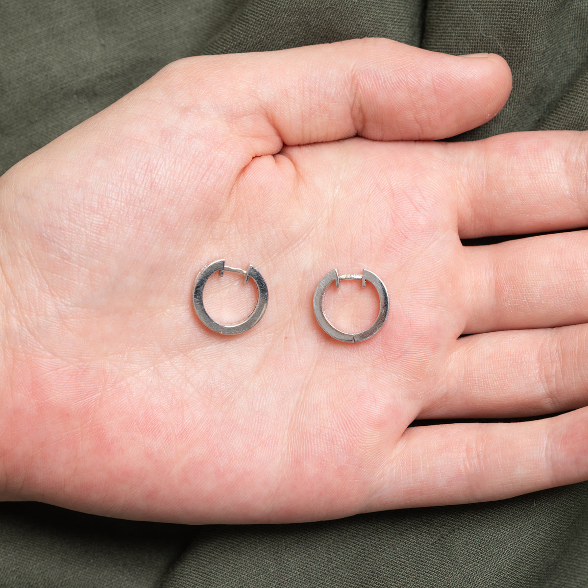 10k Semi Eternity Diamond Hoop Earrings | 14.20mm | 0.08ctw