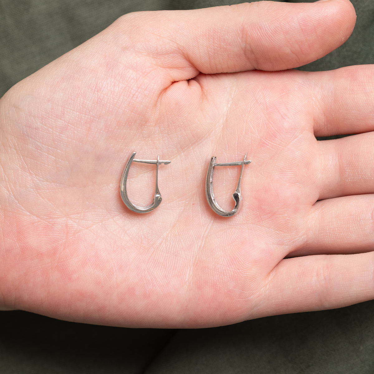 10k Channel Set Diamond Half Hoop Earrings | 17.15mm | 0.23ctw