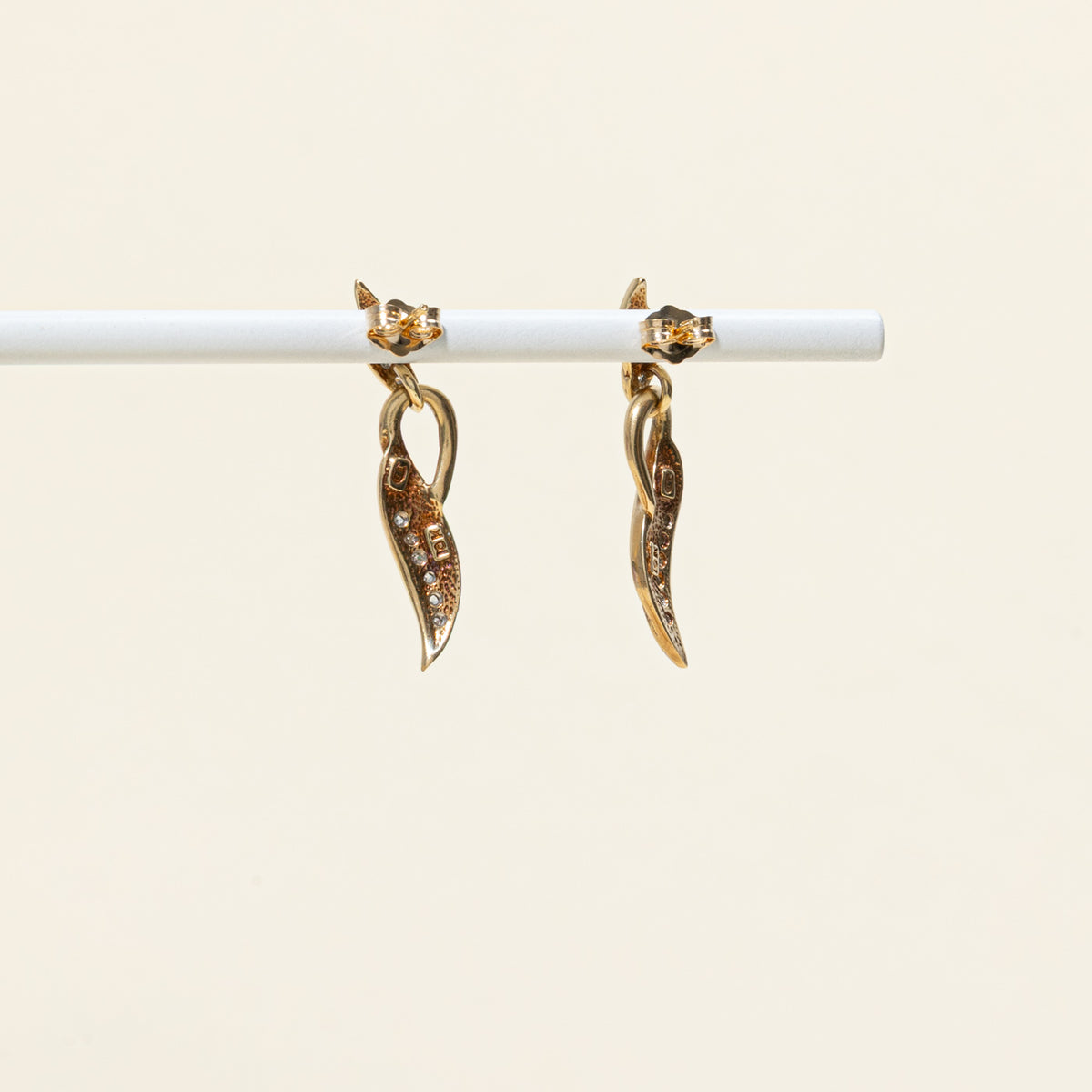 10k Diamond Accented Twisted Drop Earrings | 0.08ctw