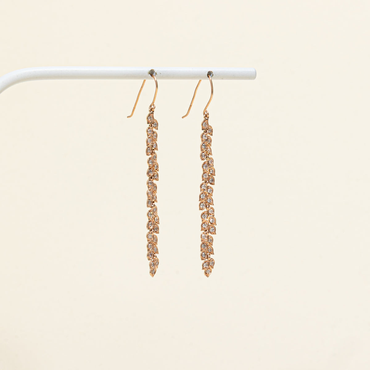 14k Diamond Leafy Vine Drop Earrings | 0.60ctw
