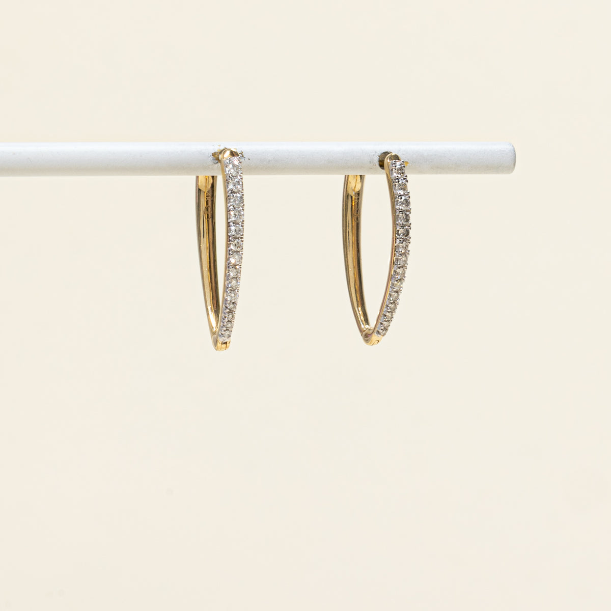 14k Semi Eternity Diamond Hoop Earrings | 24.20mm | 0.26ctw