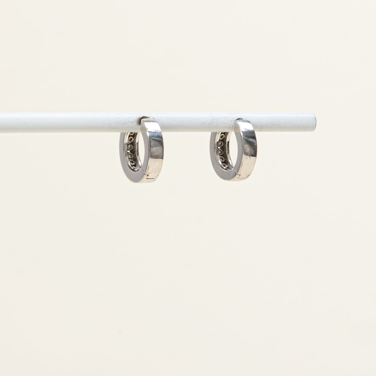 10k Semi Eternity Diamond Huggie Earrings | 13.25mm | 0.30ctw