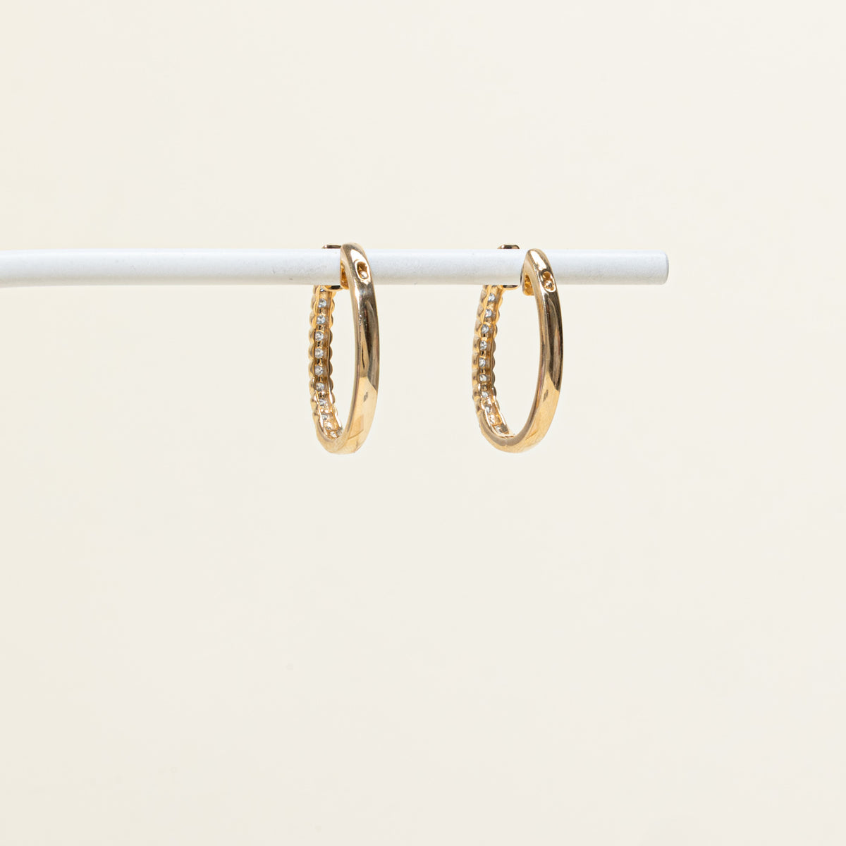 10k Pavé Set Diamond Hoop Earrings | 23.90mm | 0.44ctw