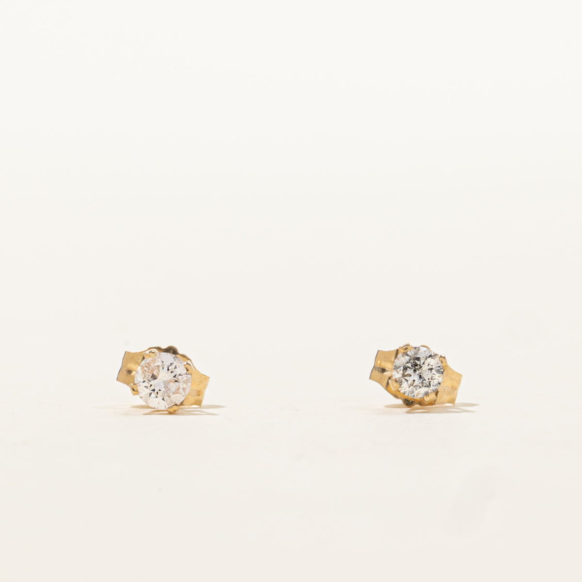 14k Solitaire Diamond Studs | 0.23ctw
