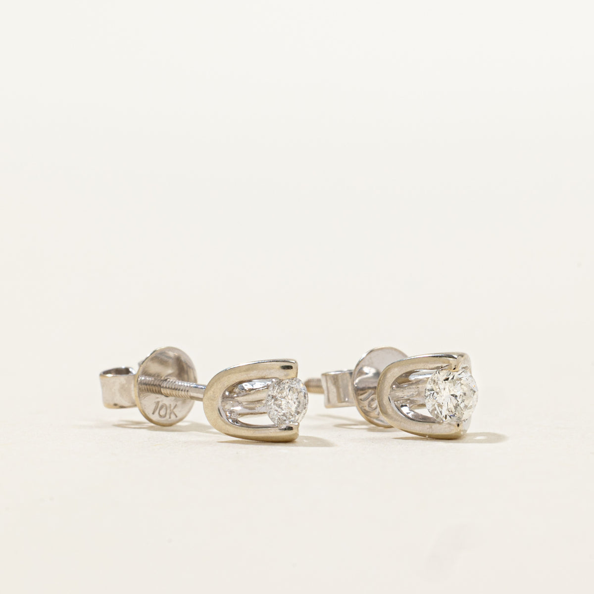 10k Tension Set Diamond Stud Earrings | 0.19ctw