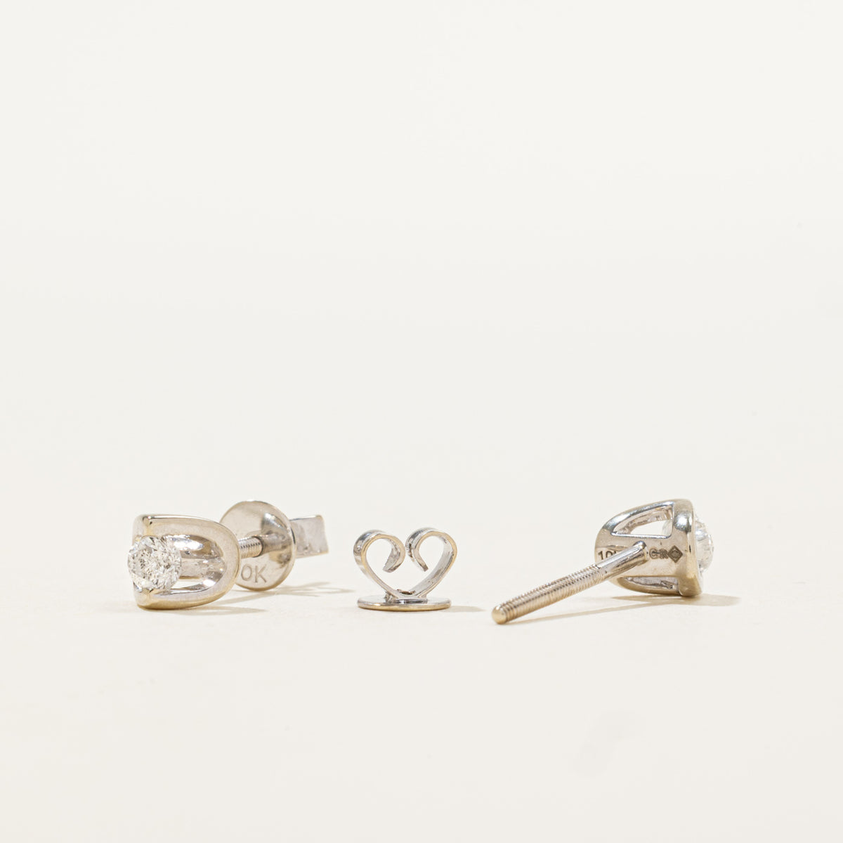 10k Tension Set Diamond Stud Earrings | 0.19ctw