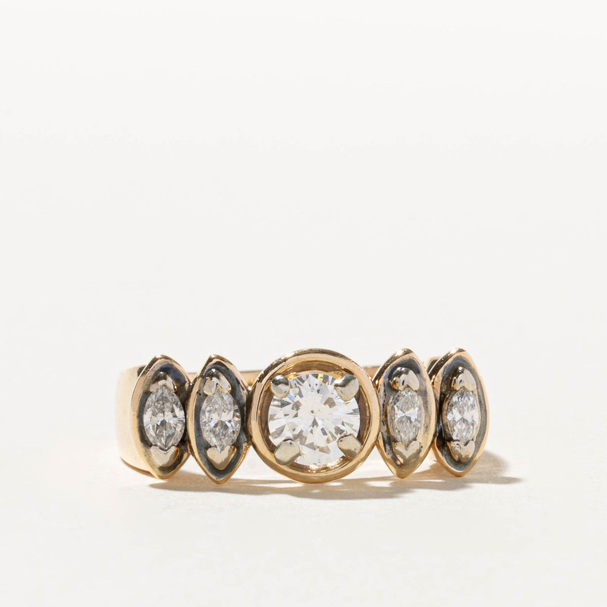 14k Diamond Marquise Accented Ring | 0.52ct SI2 I, 0.28ctw | SZ 7.25