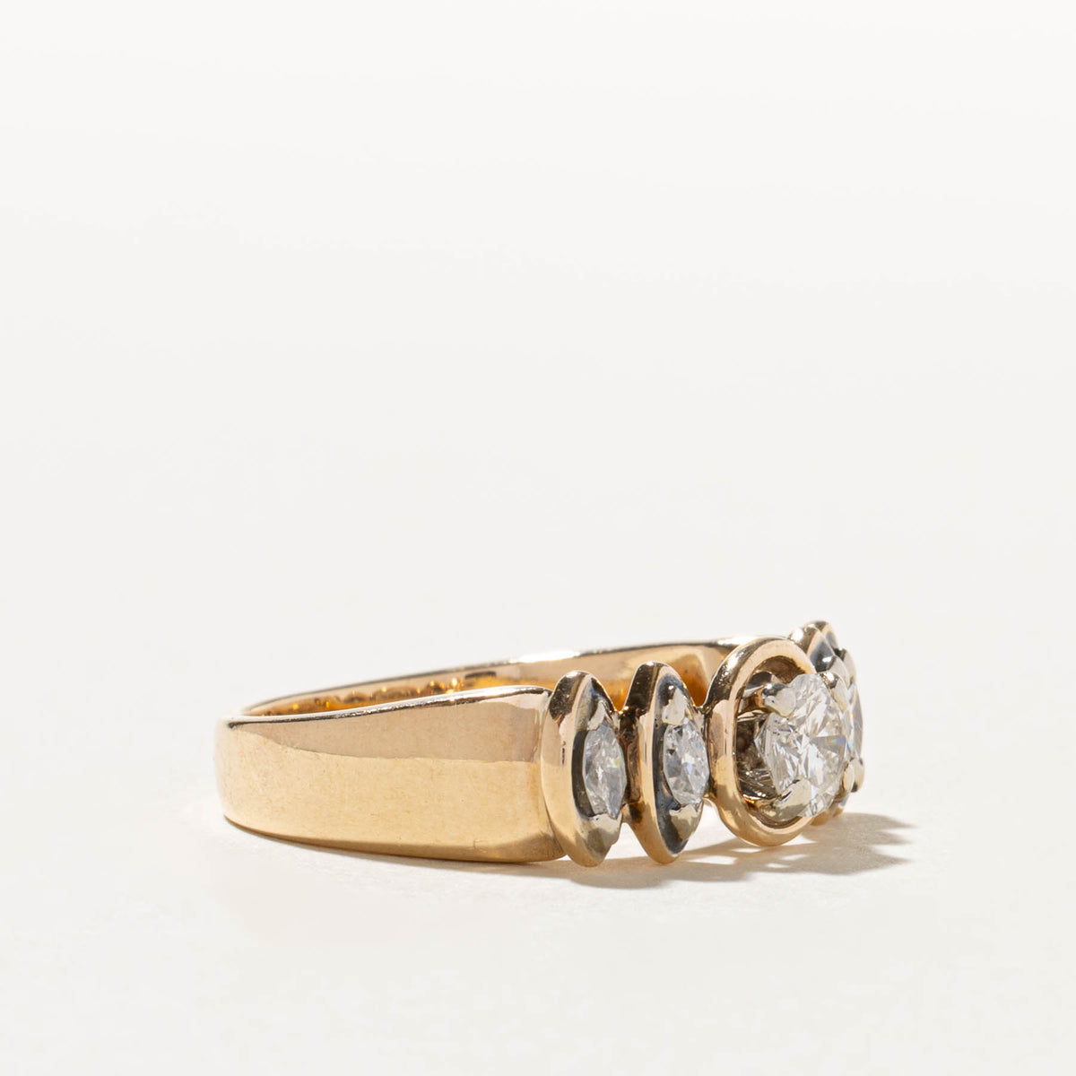 14k Diamond Marquise Accented Ring | 0.52ct SI2 I, 0.28ctw | SZ 7.25