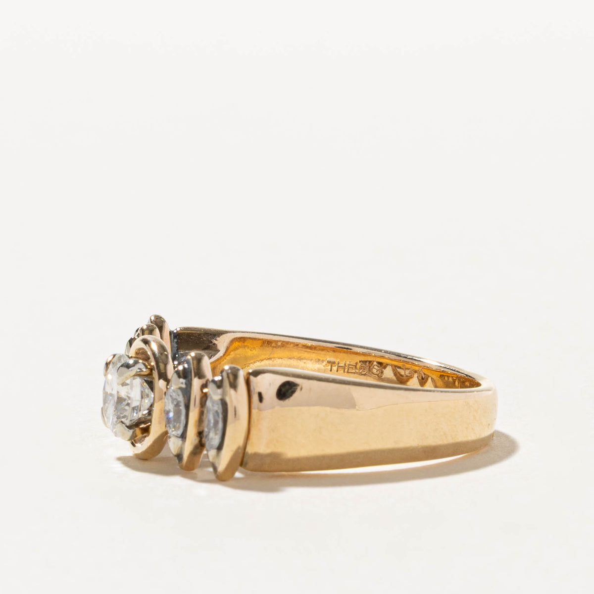 14k Diamond Marquise Accented Ring | 0.52ct SI2 I, 0.28ctw | SZ 7.25