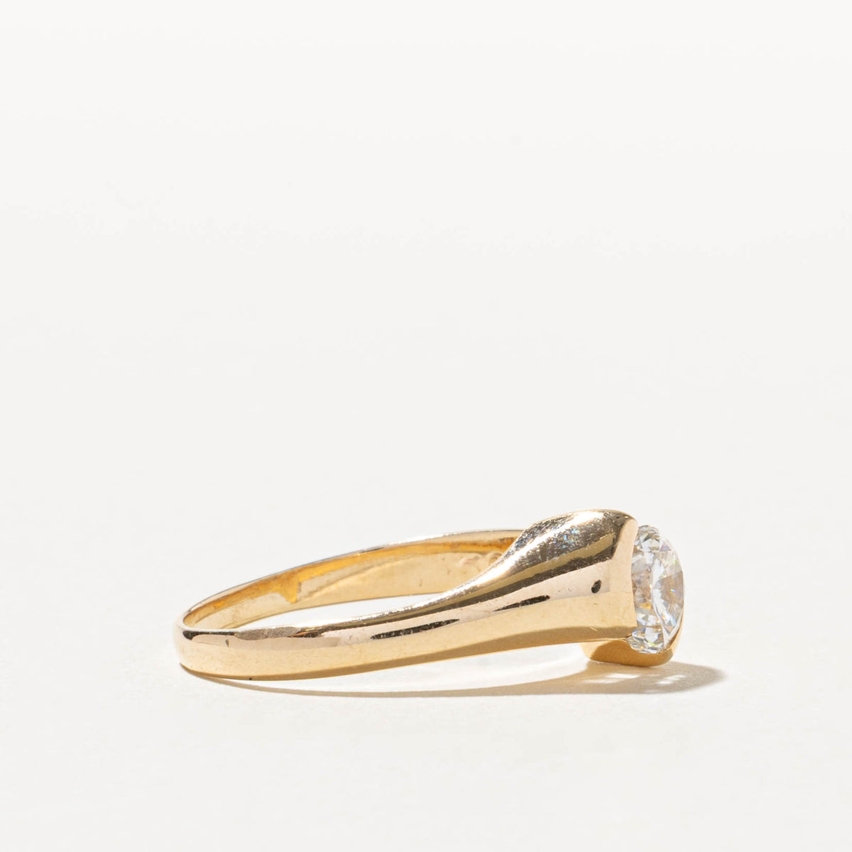 14k Semi Bezel Set Diamond Bypass Ring | 0.75ct VS2 I | SZ 7.25