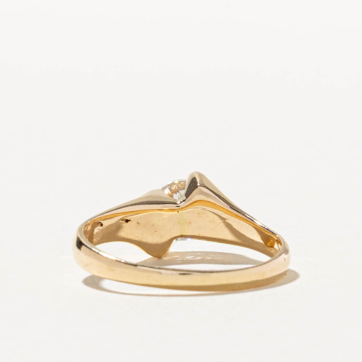14k Semi Bezel Set Diamond Bypass Ring | 0.75ct VS2 I | SZ 7.25