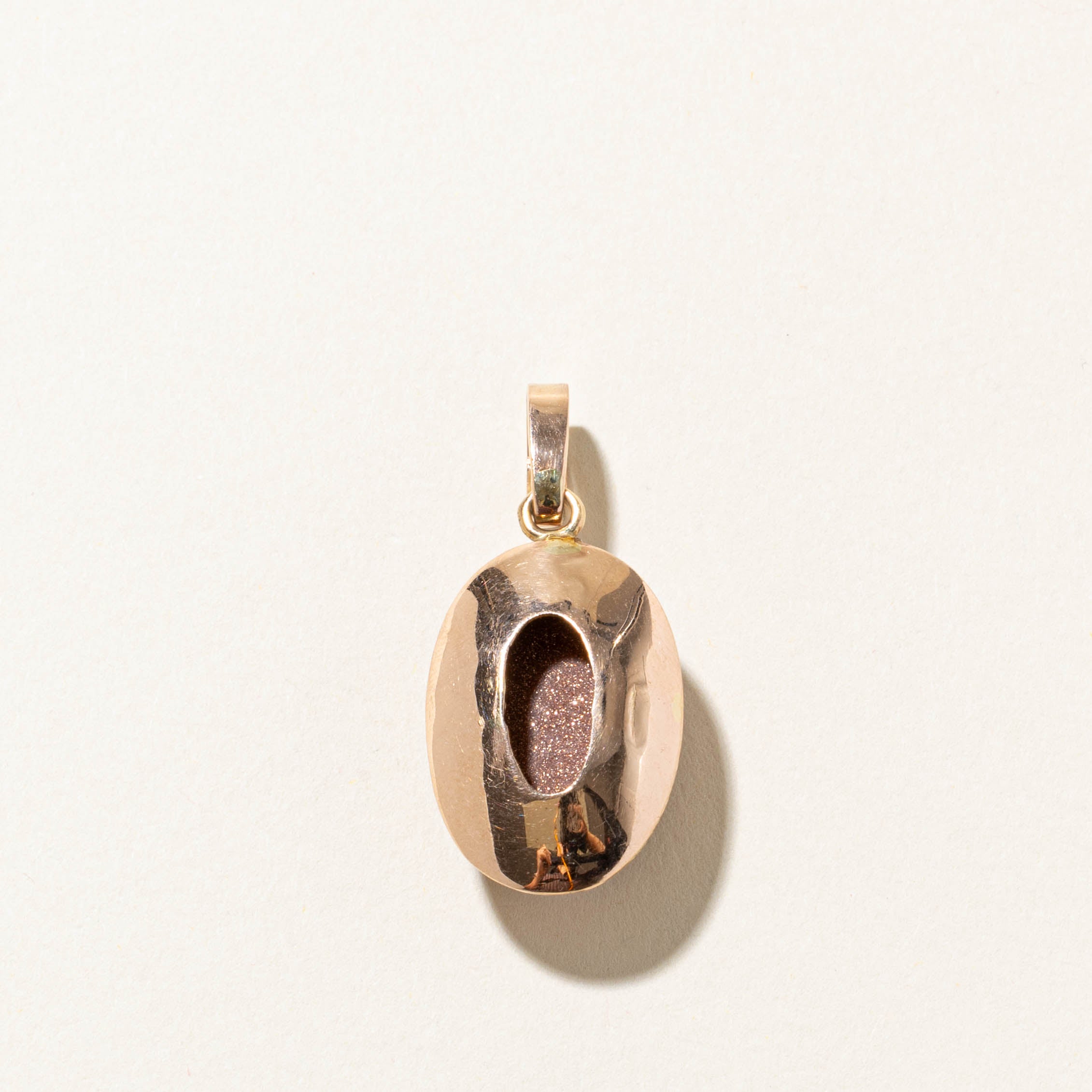 14k Bezel Set Goldstone Rope Framed Pendant | 15 ct |