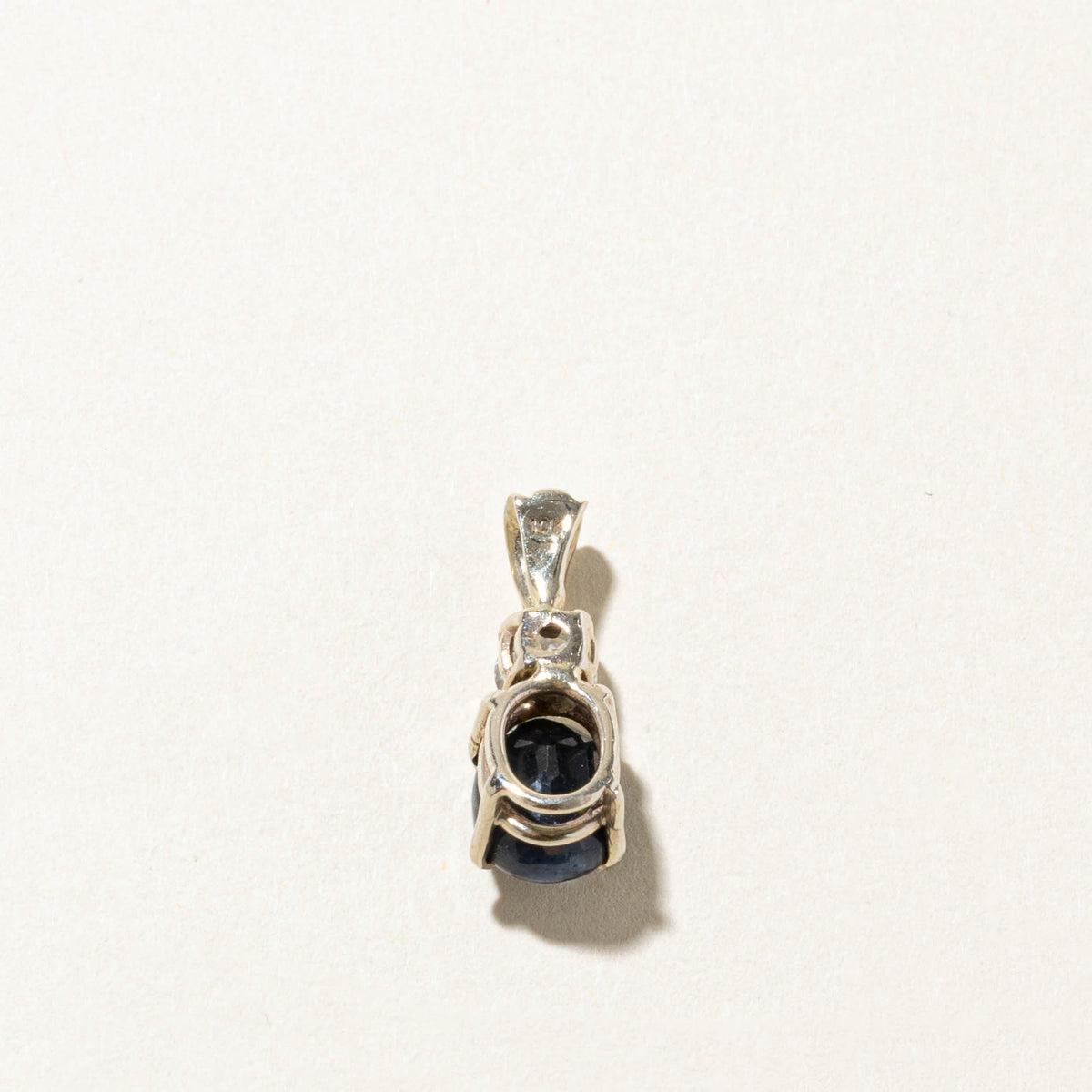 10k Oval Cut Sapphire & Diamond Pendant | 2.44ct, 0.42ct SI1 H