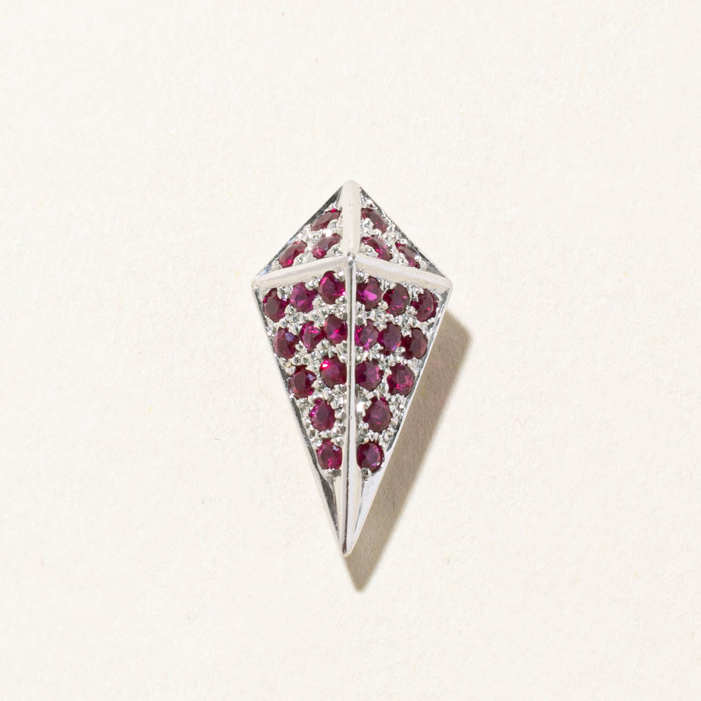 18k Pave Set Ruby Kite Geometric Pendant | 0.95ct
